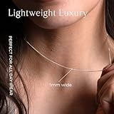 Aeon 925 Sterling Silver Necklace - 1mm Diamond Cut Curb Chain Necklace | 20" Chain | Polishing Cloth & Pouch Bag Included - Image 4