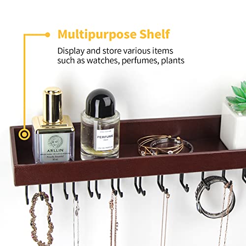 image for J JACKCUBE DESIGN Jewelry Organizer Necklace Holder with 23 Hooks, Wal