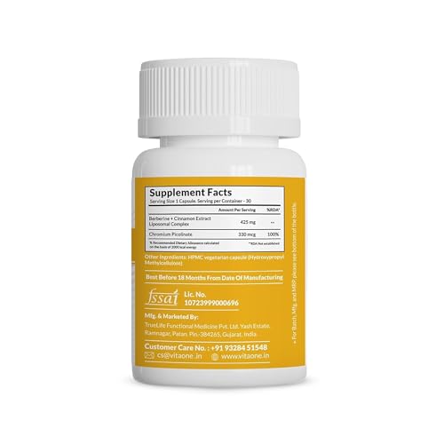 Image of Liposomal Berberine Complex with Cinnamon & Chromium - Advanced Liposomal Formula for Metabolic Wellness, Glucose Balance & Daily Energy Support - 30 Veg Capsules