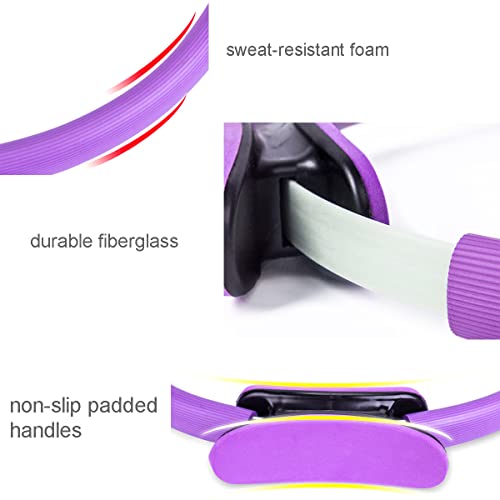 15 Inch Pilates Ring Yoga Ring - Magic Fitness Circle For Toning Inner & Outer Thighs, Bonus Workout Guide Included, Black #TOP2