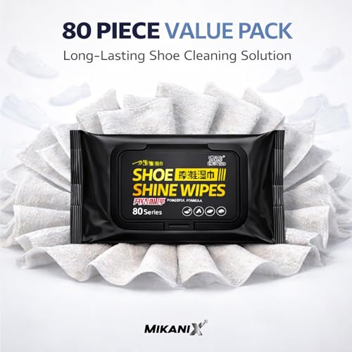 Image of MIKANIX Shoe Shine Wipes | Shoe Cleaning Wipes for Sneakers & Leather Shoes | Instant Shoe Cleaner Wet Wipes | Portable Shoe Polish Wipes