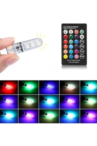 Kumandalı RGB T10 Park Ledi Far Ledi Renkli Park Ampulü, Tek Ebat