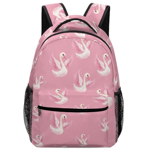 Cute Swan Funny Backpack Casual Daypack Lightweight Shoulders Bag for Men Women Cute Print