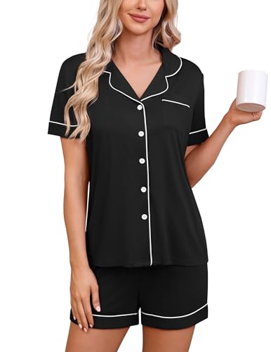 HNG Pajama Sets for Women 2 Piece PJ Sets Short Sleeve Lounge Set Fashion Sleepwear XS-3XL - Main Image