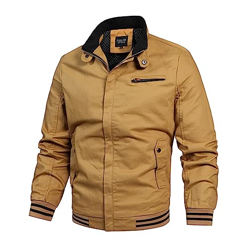 Blouson Homme Printemps éTé - Veste décontractée pour Homme en Coton léger idéale pour printanières et automnales comme vêtement d'extérieur...