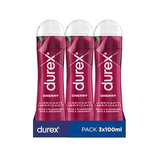 Durex Lubricante Cherry, Dulce y Placentero, 100 ml [Pack 3 Unidades]