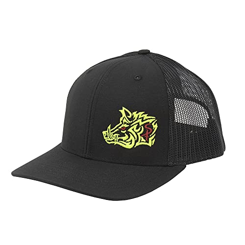 Oil Field Hats Sniper Pig Adjustable Mesh Back Snapback Hat (Aztec Pig - Black/Yellow) Oil Field Hats Sniper Pig Adjustable Mesh Back Snapback Hat (Aztec Pig - Black/Yellow)