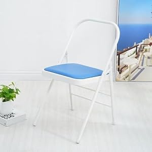 折りたたみ PUレザー 練習 滑り止め トレーニング 介護 リビングチェア ヨガ倒立 増粘倒立スツール 耐荷重200kg 柔らかい レザー 表面 補助 (ブルー) [並行輸入品]