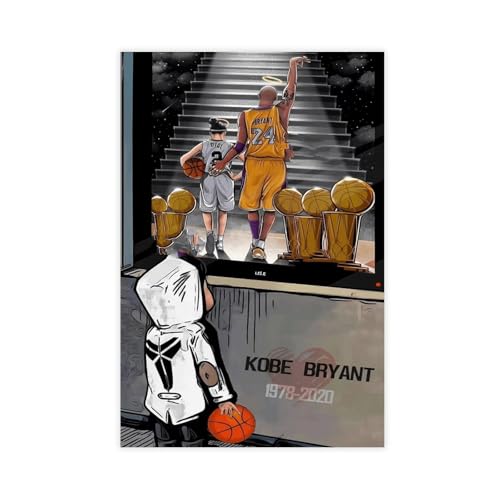 FSGHE Poster 59 Superstar de basket-ball Kobe Bean Bryant Poster sur toile Décoration murale pour salon, chambre à coucher, style sans cadre 20 x 30 cm