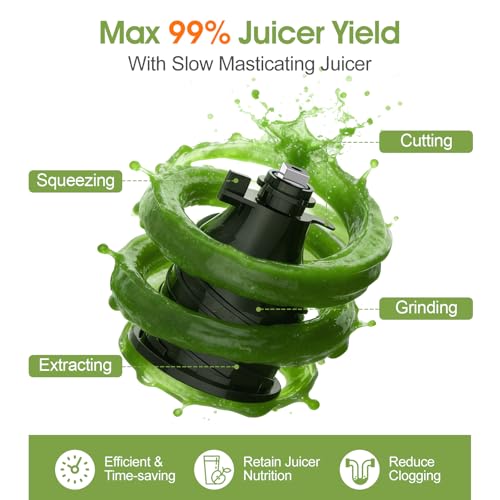 Image of Stainless Steel Cold Press Juicer, 5.0 Inch Wide Feed Chute