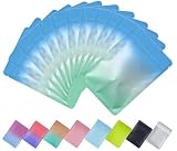 Plaphy 100 Stück Mylarbeutel mit Zip, bunte Druckverschlussbeutel in mattem Farbverlauf, wiederverschließbare Beutel zur Aufbewahrung von Lebensmitteln, Snacks, Verpacken (Blau und Grün, 7 x 10 cm)