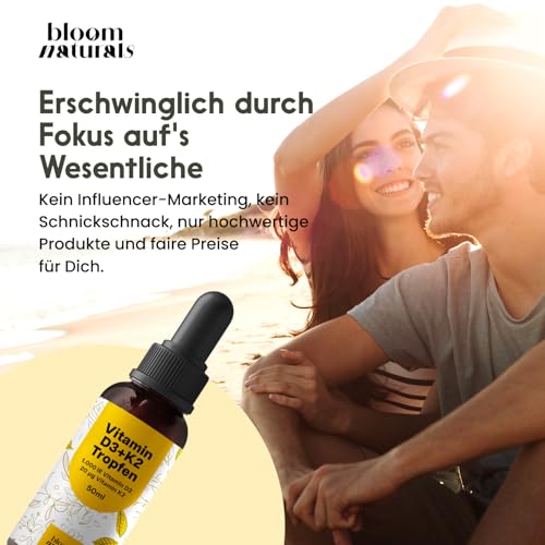 Vitamin D3 K2 Tropfen hochdosiert – 50 ml – 1.000 IE D3 + 20 µg K2 – Ansicht 5