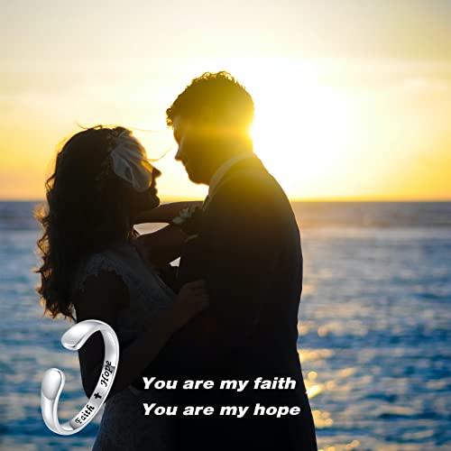 925 Sterling Silver Cross + Blessed Ring For Women Christian Blessed Faith Hope Love Inspirational Encouragement Jewelry #TOP4