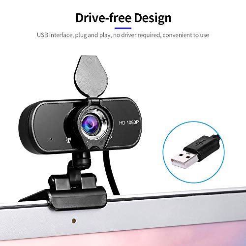 HD 1080 P USB Webcam com Capa de Privacidade Foco Manual Câmera de Videoconferência Microfone Embuti