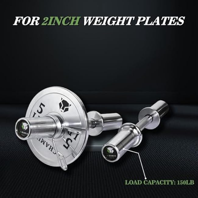 16 Olympic Dumbbell Handle Pair - Solid Adjustable Dumbbell Bars With Spring Collars 2'' Can Load(150LB/350LB), Suitable For Home Gym Exercise