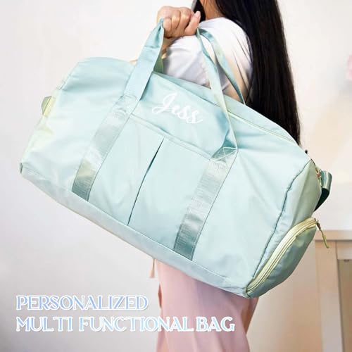 Personalized Large Duffel Bag with Embroidered Name Custom Sport Gym Bags for Women & Men Personalized Travel Duffel Bag with Wet Dry Pockets & Shoe (Style 3)2