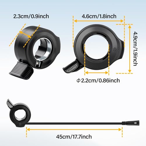 Image of Zeekpowa Thumb Throttle Twist Throttle for Bafang BBS01B /BBS02B /BBS-HD Mid Drive Motors 3-Pin Female Connector eBike Conversion Kit Accessory