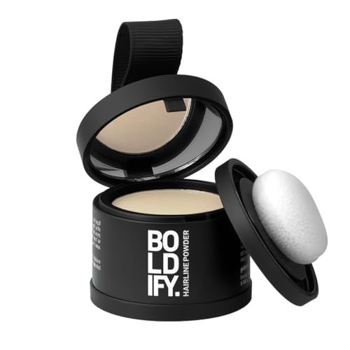 BOLDIFY Hairline Powder - Water-Resistant Root Touch Up Hair Color for Gray Coverage - 24-Hour Stain-Proof, Mess-Free Hair Powder for Thinning Hair - Light Blonde