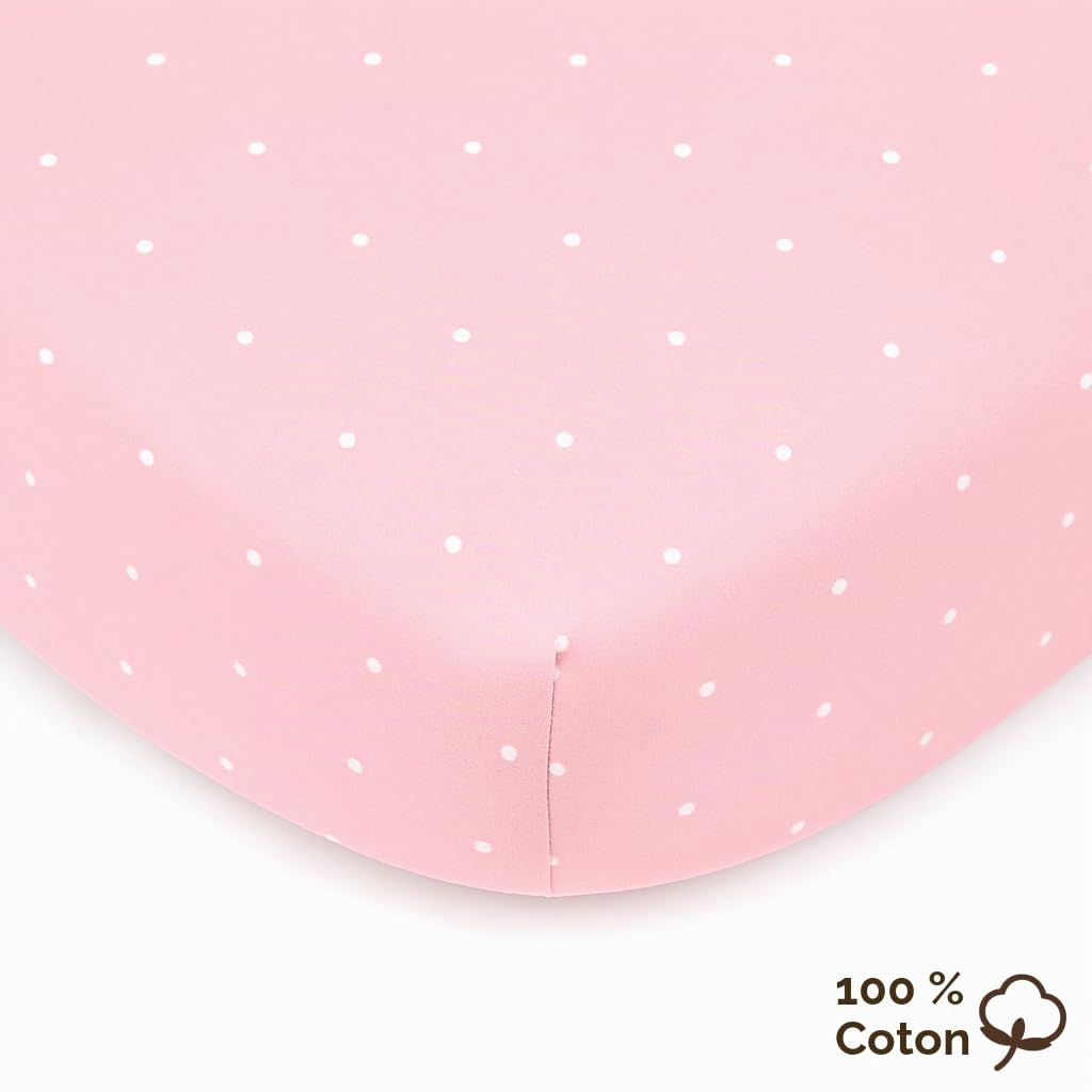 Draps Housses 80x160 cm - 100% Coton Compatible Lit Cabane - Doux et Respirants, sans Produits Chimiques (Fleurs, 80 x 160 cm)