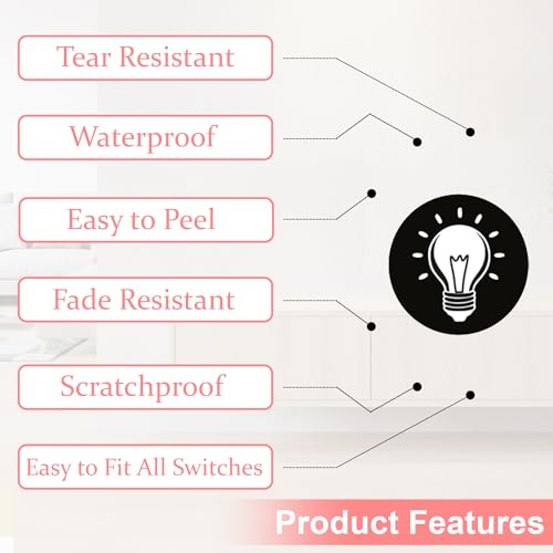 Image of GLUN 600 Switch Board Stickers with 60+ Icons (Obsidian White) | Decorative Switch Stickers for Home, Hotel & Office | Luxury Vinyl Self Adhesive Switch Covers for Lights, Fans & Appliances