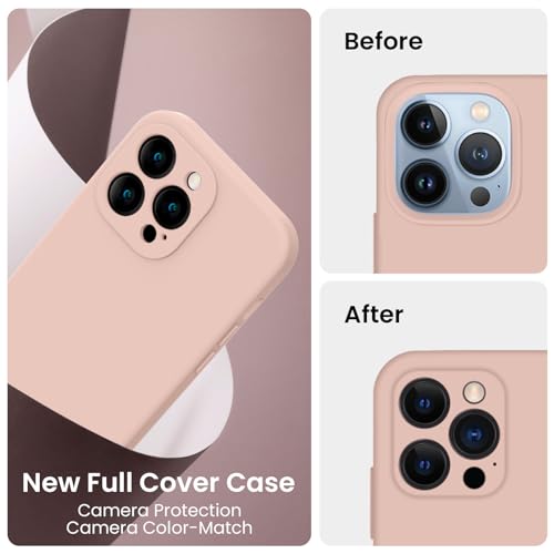 Image of FireNova Designed for iPhone 13 Pro Max Case, Silicone [Camera Protection] Phone Case, Soft Anti-Scratch Microfiber Lining Inside, 6.7 inch, Pinksand