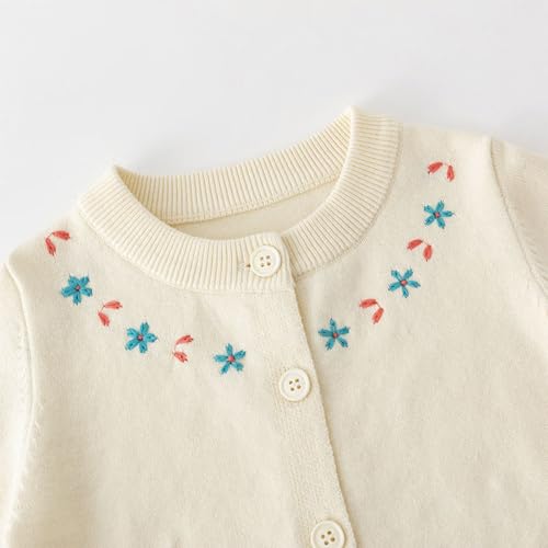 Kids Girls Knitted Cardigan Flower Crochet Button Sweater Coat Cute Fall Winter Jacket Warm Clothes4