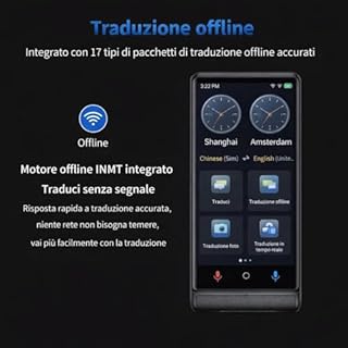 Duckdik California, Traduttore Vocale Istantaneo 2026, Traduttore Lingue Senza WiFi, Schermo Tattile 4 Pollici, Lega di Alluminio, 142 Lingue Online 18 Offline, Traduttore Portatile Viaggio