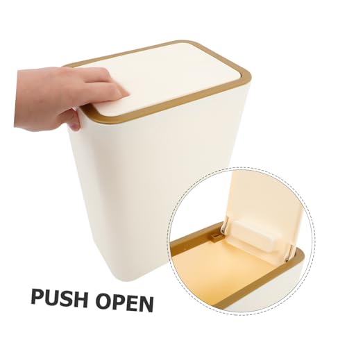 Caneca de basura pequeña Zerodeko 10.5L crema con tapa miniatura 3