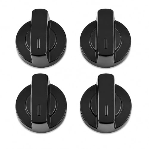 Image of Universal fit Knob for Gas Stove Replacement Parts | Long Lasting, Smooth Operation, Premium PVC On-Off Push Type 8 MM Spindle Black Knob for All Sleek Slim Modal Gas Stove (P1, Pack of-4)