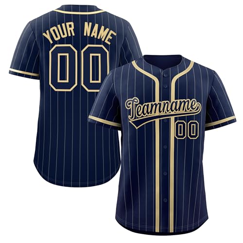 Custom Pinstripe Baseball Jersey Hipster Hip Hop Sports Shirts Personalized