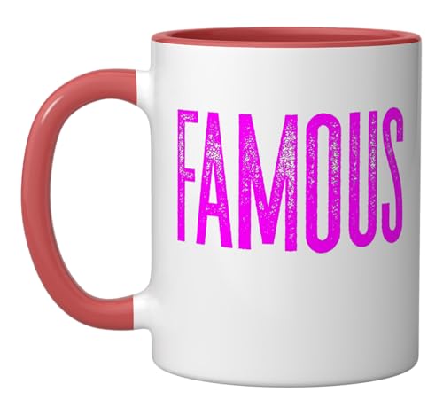 Taza de cerámica roja y blanca de 11 onzas miniatura 1