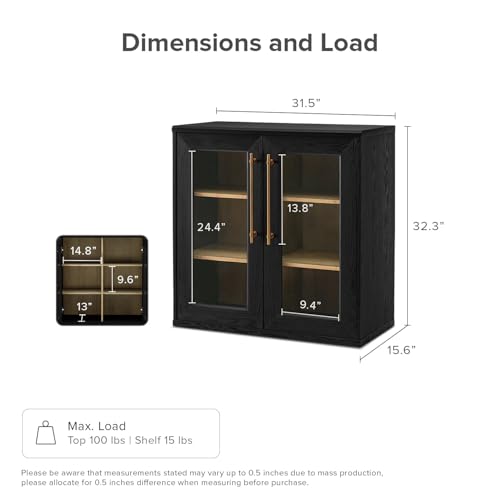 mopio-Blake-Storage-Cabinet-Small-Modular-Accent-Display-Sideboard-Buffet-Cabinet-with-Storage-Media-Console-Credenza-for-Kitchen-Coffee-Bar-Pantry-Black-Oak-Acrylic-Single