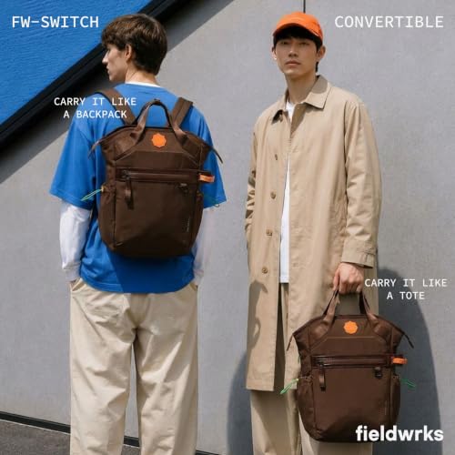 Image of Switch 26L Convertible Laptop Backpack 15.6 Inch | Water Resistant 2-In-1 Backpack Tote With Detachable Straps Snap Closure Lightweight Nylon Fabric Luggage Strap Men Women