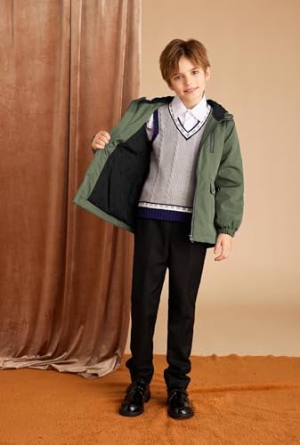Grace Karin CL2873A24-03_06Y@#HLFYLD Boys' Watertight Jacket Boys' Active Fall & Winter Hooded Raincoat thumb #3
