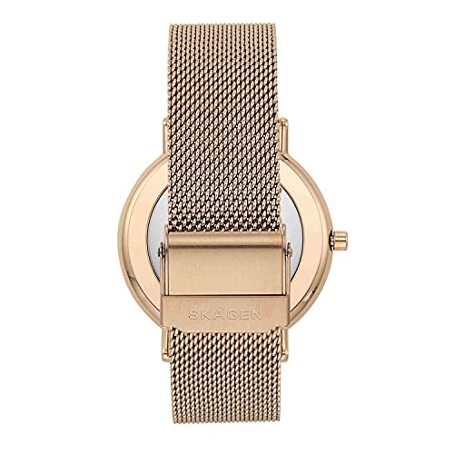 Image of Skagen Stainless Steel Analog White Dial Women Watch-Skw2784, Gold Band