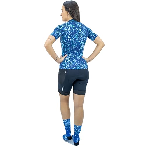 Camisa de Ciclismo Feminina Márcio May Funny Blues