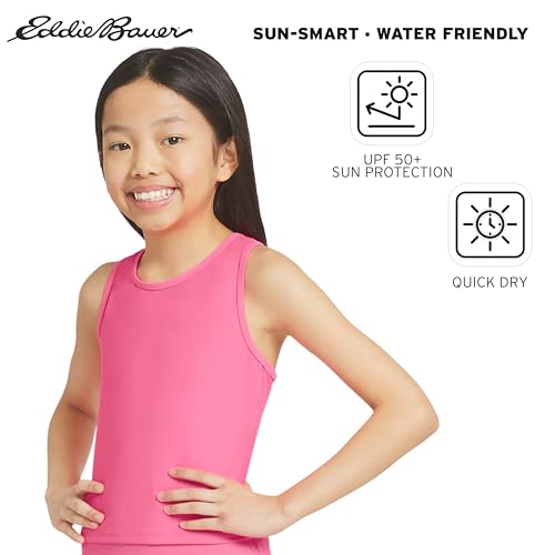 Image of Eddie Bauer Girls' UPF 50+ Swim Bikini Bottom and Racerback Tankini Set