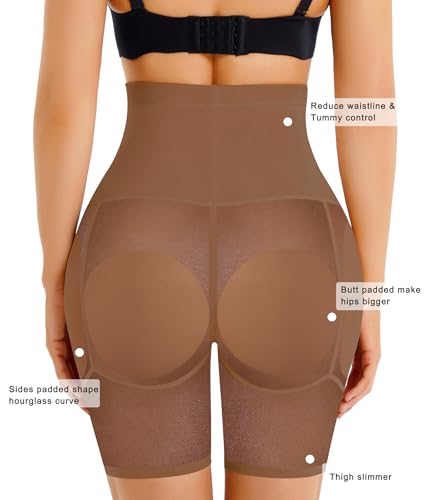 Image of Irisnaya Women Shapewear Control Panties Body Shaper Butt Lifter Padded Hip Enhancer Seamless Underwear Hi- Waist Short