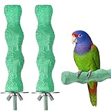 2 Stück Schnabelschleifstein Vogel Papageienkäfig Sitzstange rutschfeste Nageltrimmstange Papageien Sitz Harz Schnabelschleifer Stein Fußkrallen Trimmer Zubehör für Papagei Wellensittich (Grün)