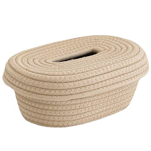 HOOTNEE Cotton Woven Tissue Storage Box Paper Towel Dispensers Tissue Box Cover Lids