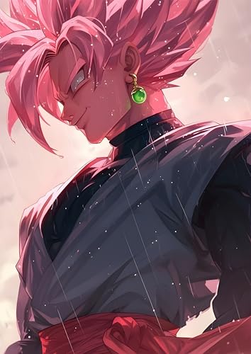 Image of NIJUKA Anime Printed Metal sheet Poster For Home And Room Decoration | For Anime Art Fans Boys And Girls (Goku black rose)