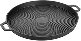 AmazonBasics Pre-Seasoned Cast Iron Pizza Pan, 13.5 Inch