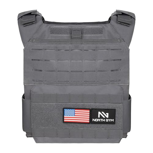 Image of Northgym Adjustable Weighted Vest /Incl. 3D Weight Plates in 14lbs / 20lbs / 30lbs / 42.5lbs - Optimized Weight Distribution and with Curved Plates for Running, Functional Training and Working Out