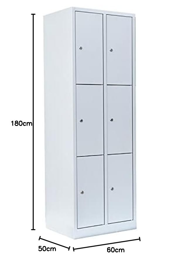 Lüllmann Schließfachschrank 6 Fächer grau 180x60x50cm
