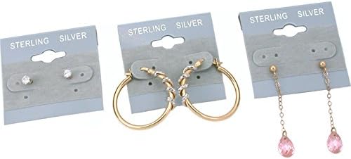 100 Soft Grey Sterling Silver Earring Cards 1.5x1.5" image 5