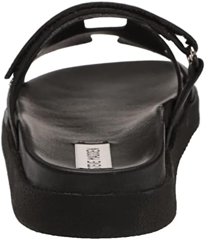 Steve Madden Women's Mayven Slide Sandal, Black Leather, 9 | Image 2