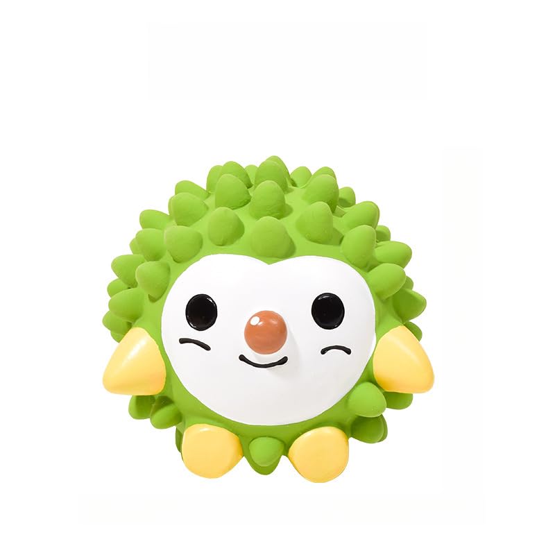 DAFORERAL Latex Dog Toy, Squeaky Cartoon Fruit and Animal Toys for Small Dogs, Peach Pig Durian Hedgehog Design Chew Toys for Boredom and Teeth Cleaning (V4)