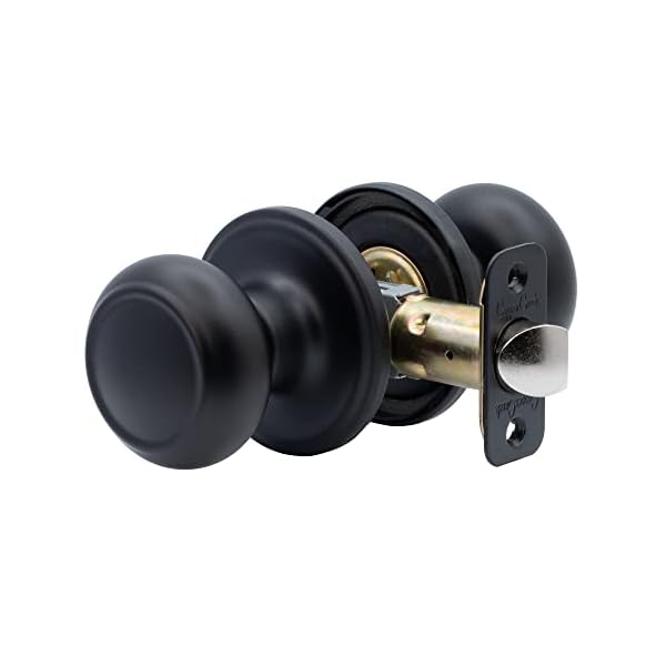 Copper Creek CK2020BC Colonial Door Knob, Passage Function, 1 Pack, in Black