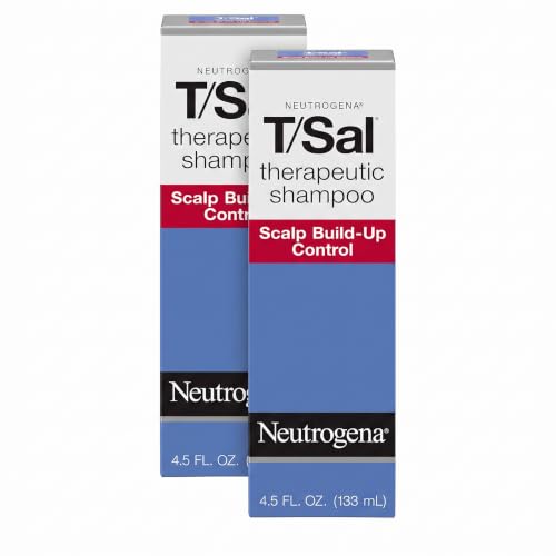 Neutrogena T/Sal Therapeutic Dandruff Shampoo, Scalp Build-Up Control, 3% Salicylic Acid,Psoriasis Treatment, Seborrheic Dermatitis Shampoo, Clears Flakes, Fragrance Free, 4.5 fl oz (Pack of 2)