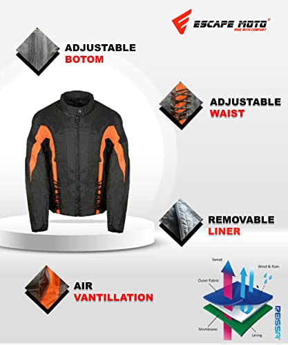 Escape Textile Motorcycle Jacket – All Season Protective Biker Jacket (As1, Alpha, M, Regular, Regular) #TOP1